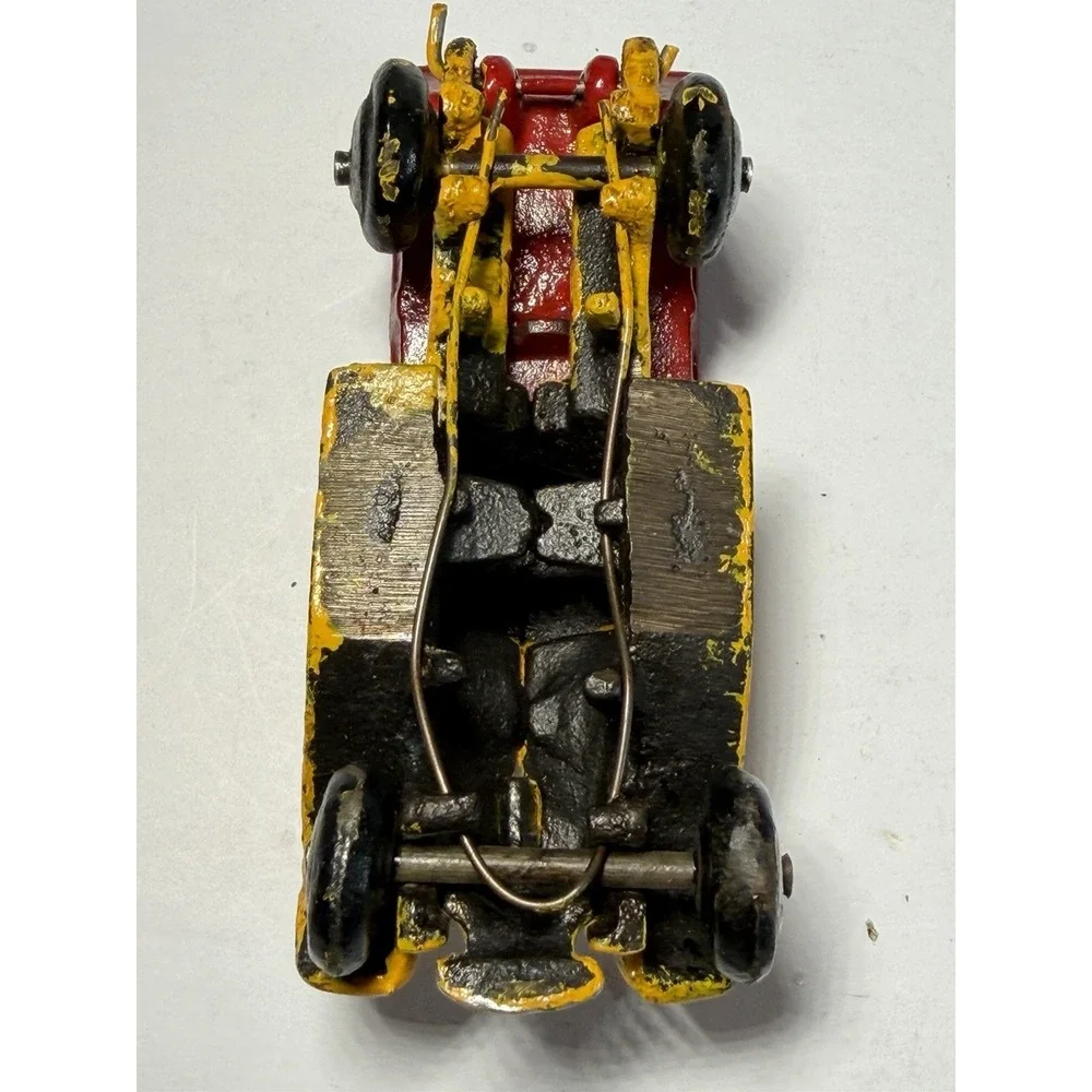 Cast Iron Dump Truck Toy Yellow Red Vintage Style Heavy Made In China